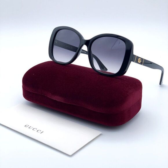 ЄNEW Gucci GG0762S  001 Black Gray Gradient Square Women Sunglasses - Picture 5 of 13